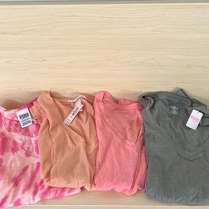 XS V-neck t-shirts LOT of 4 from Victoria’s Secret and PINK